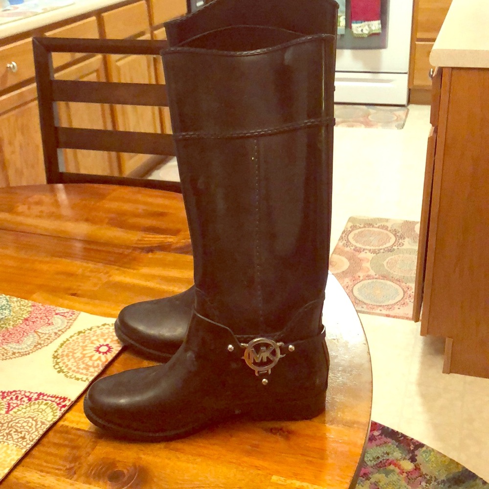 Michael Kors black rain boots size 7